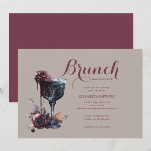 Invitation Gobelet de Fleurs pour Brunch Gothique Enterrement