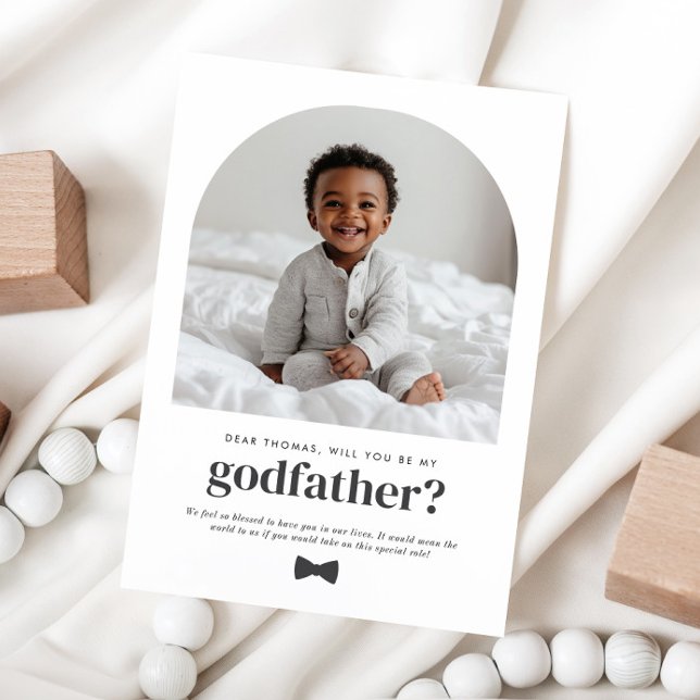 Invitation Godfather Arched Photo Proposal (Zazzle Godfather Arched Photo Proposal)