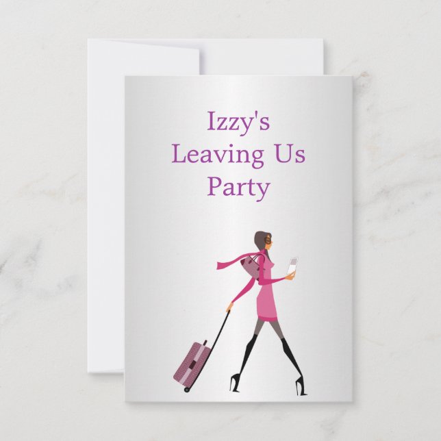 Invitation Gogo Away Party Event Girl with Luggage (Devant)