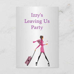 Invitation Gogo Away Party Event Girl with Luggage