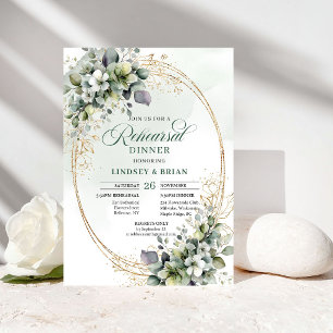 Invitation Gol Amour Intemporel Dîner de Répétition Boho Euca