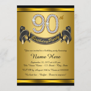 Invitation Gold 90th Birthday Party