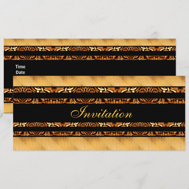 Invitation Gold Africa sur le noir (Devant / Derrière)
