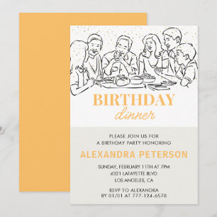 Invitation Gold Anniversaire Dîner 43e anniversaire invitatio