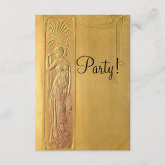 Invitation Gold Art Nouveau