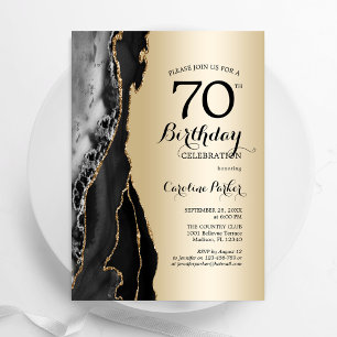 Invitation Gold Black Agate 70e anniversaire
