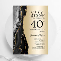 Gold Black Agate Surprise 40e anniversaire