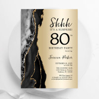 Gold Black Agate Surprise 80e anniversaire