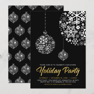 Invitation Gold & Black Chic Christmas Party