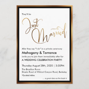 Invitation Gold Black et White personnalisés