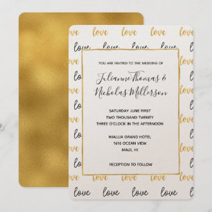 Invitation Gold Black Love Wedding Invite