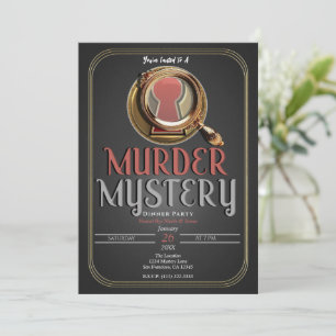 Invitation Gold & Black Meurtre Mystery Jeu Anniversaire