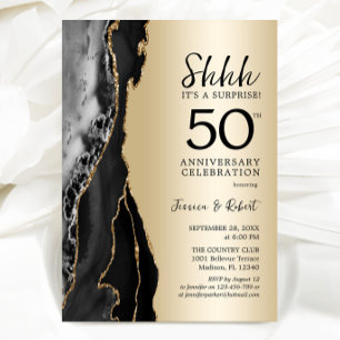 Invitation Gold Black Surprise 50e anniversaire