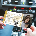 Gold Boarding pass mariage enregistrer le ticket d