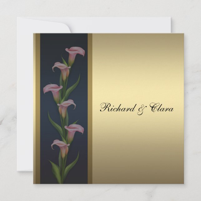 Invitation Gold Calla Lily 50e Anniversaire d'or (Devant)