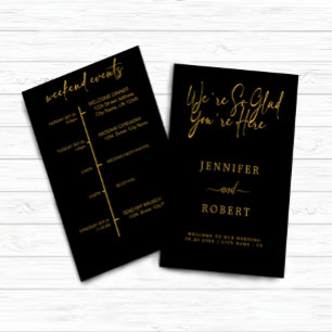 Invitation Gold Calligraphie mariage week-end