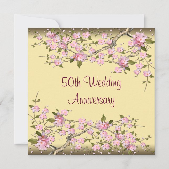 Invitation Gold Cherry Blossom 50e anniversaire (Devant)