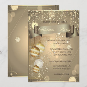 Invitation Gold, Christmas Balls Company Christmas Party