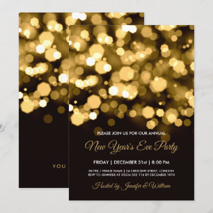 Invitation Gold City éclaire la fête du réveillon du Nouvel A