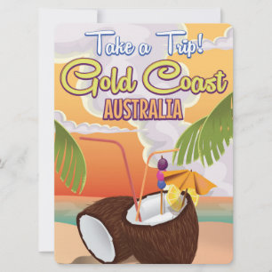 Invitation Gold Coast, Australie affiche de voyage