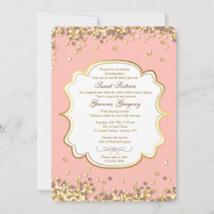Invitation Gold Confetti