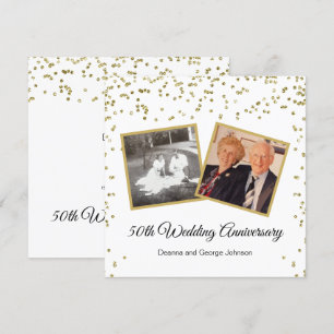 Invitation Gold Confetti 50e anniversaire de Mariage