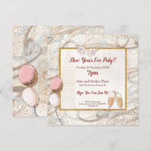 Invitation Gold Confetti Champagne Glam