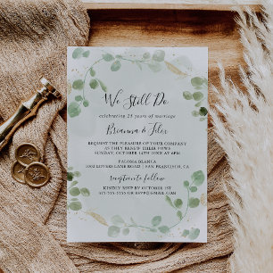 Invitation Gold Confetti Eucalyptus Nous Faisons Encore Vow R