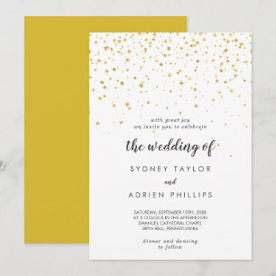 Invitation Gold Confetti Le Mariage De L'Invitation
