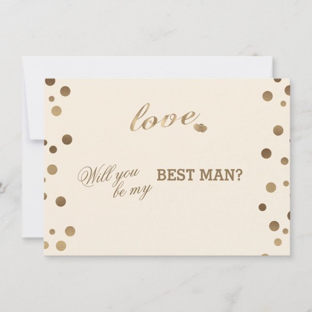 Invitation Gold Confetti Love Champagne Mariage Best Man (Devant)