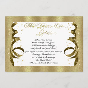 Invitation Gold Confetti New Years Eve Party