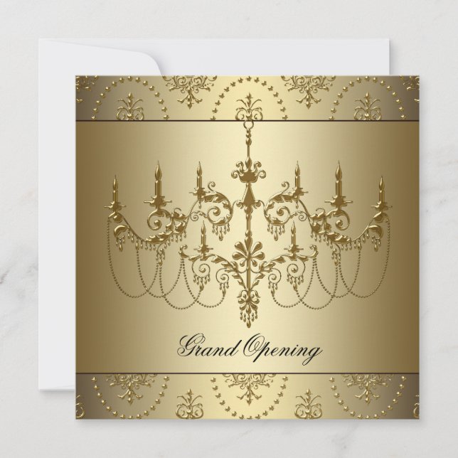 Invitation Gold Corporate Business Grand Ouverture (Devant)