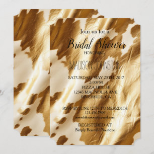 Invitation Gold Cream Western Cowhide