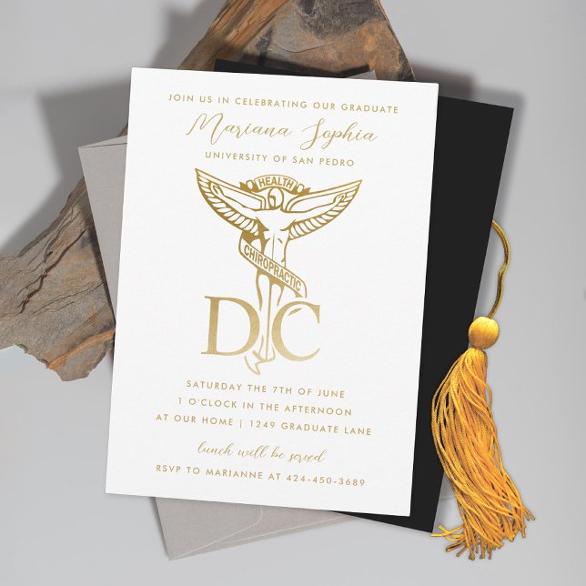 Invitation Gold DC Chiropractic Graduation Party (Créateur téléchargé)