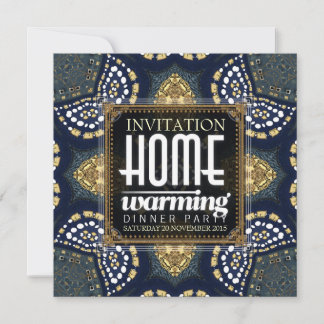 Invitation Gold Denim Accueil Réchauffement Dîner Fête Invita