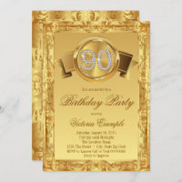 Gold Diamond Swirl Womans 90e anniversaire