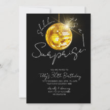 Gold disco ball anniversaire surprise moderne fête