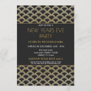 Invitation Gold du Gatsby Nouvel An 1920