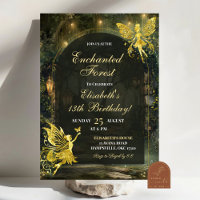 Gold Enchanted Forest Fairy Birthday Girl