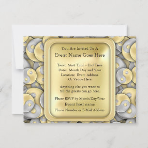 Invitation Gold et Silver Yin et Yang