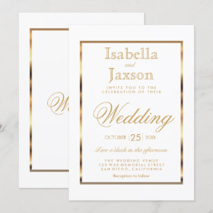 Invitation Gold et White