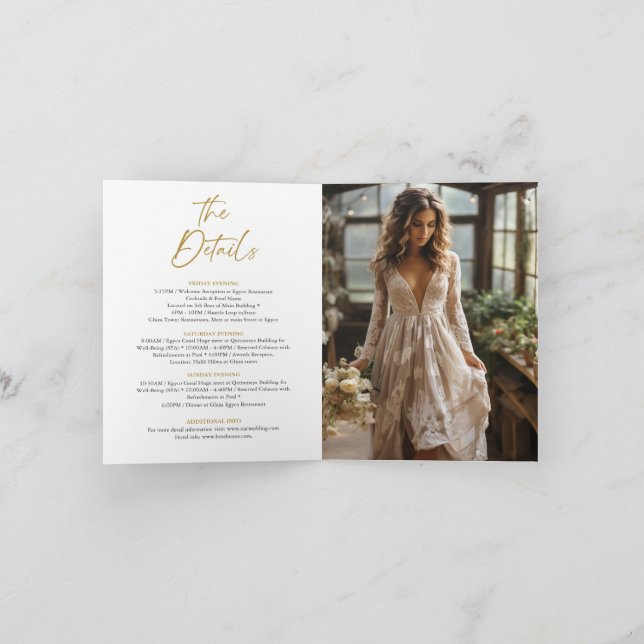 Invitation Gold et White Bachelorette Weend Party (Intérieur)