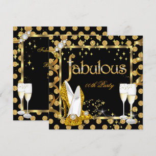 Invitation Gold Faux Foil Pois Fabial High Heel Party
