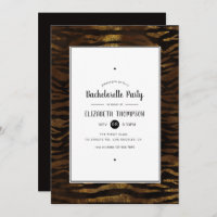 Gold Faux Parties scintillant Jungle Tiger Bachelo