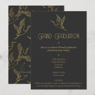 Invitation Gold Filigree Art Deco | Crane Graduation