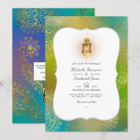 Gold Foil Arabian Bollywood QR Code RSVP Mariage