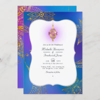 Gold Foil Arabian Bollywood QR Code RSVP Mariage