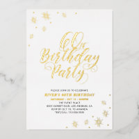 Invitation Gold Foil de fête du 60e anniversaire m