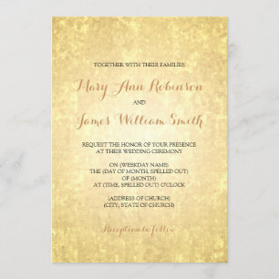 Invitation Gold Foil Look Stars Confetti Mariage