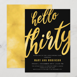 Invitation Gold Foil Type 30e fête d'anniversaire